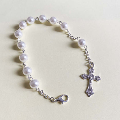Jubiläums-Rosenkranz-Dekadenarmband mit großen Perlen von 2025