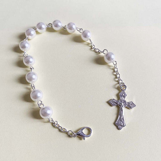 Jubiläums-Rosenkranz-Dekadenarmband mit großen Perlen von 2025